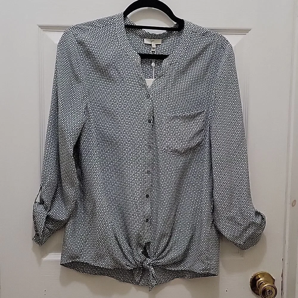 Joie Edaline Silk Tiefront Top Rare - Picture 3 of 9